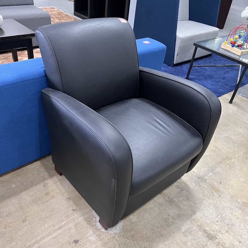Black Vinyl Modern Club Chair Office Furniture Liquidations