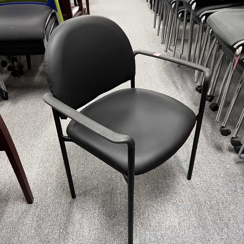 Black Vinyl Stacking Guest Chair Office Furniture Liquidations