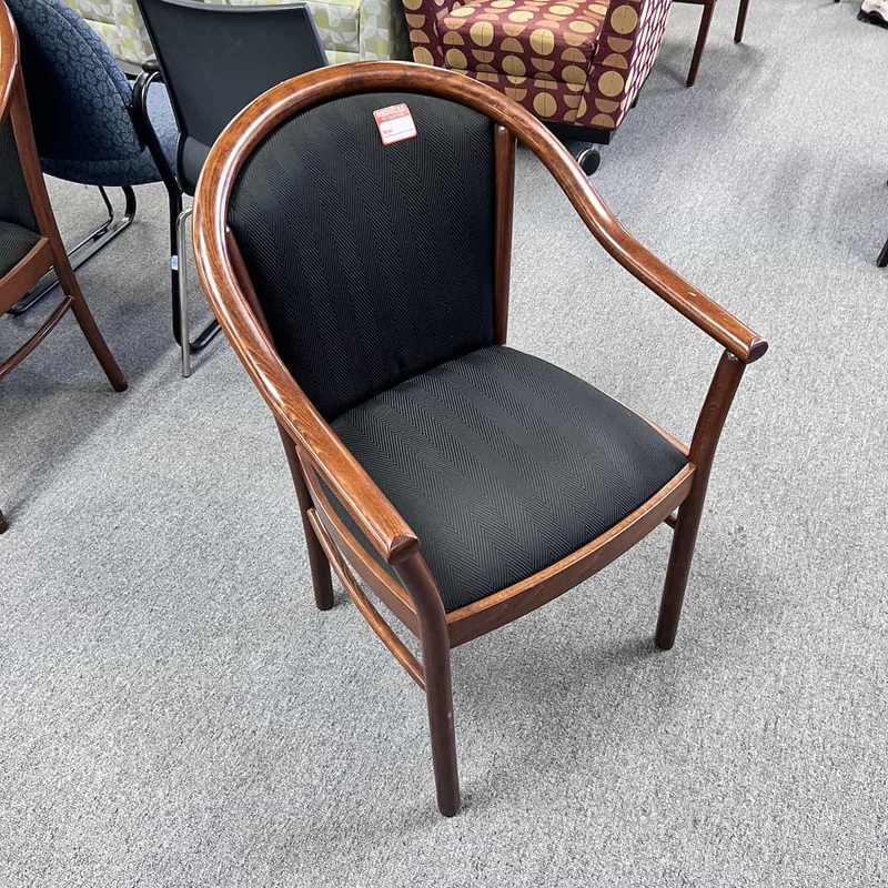 Black/Walnut Rounded Back Guest Chair Office Furniture Liquidations
