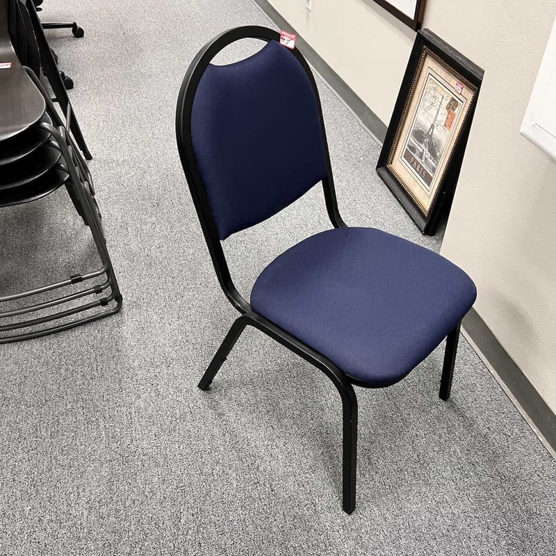 Blue/Black Rounded Back Stacking Banquet Chair Office Furniture Liquidations