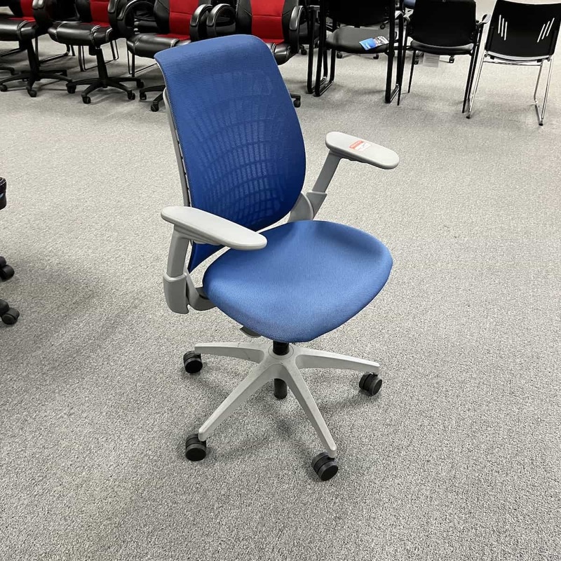 Blue/Grey Haworth Allsteel Very Mesh Task Chair Office Furniture Liquidations