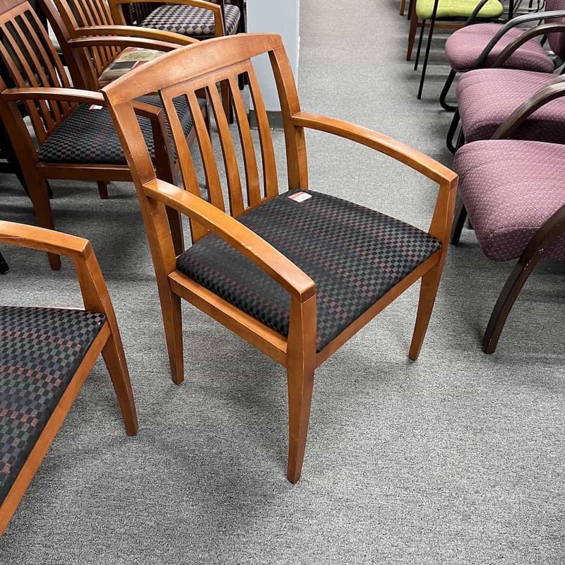 Cherry and Multi Black Guest Chairs Office Furniture Liquidations