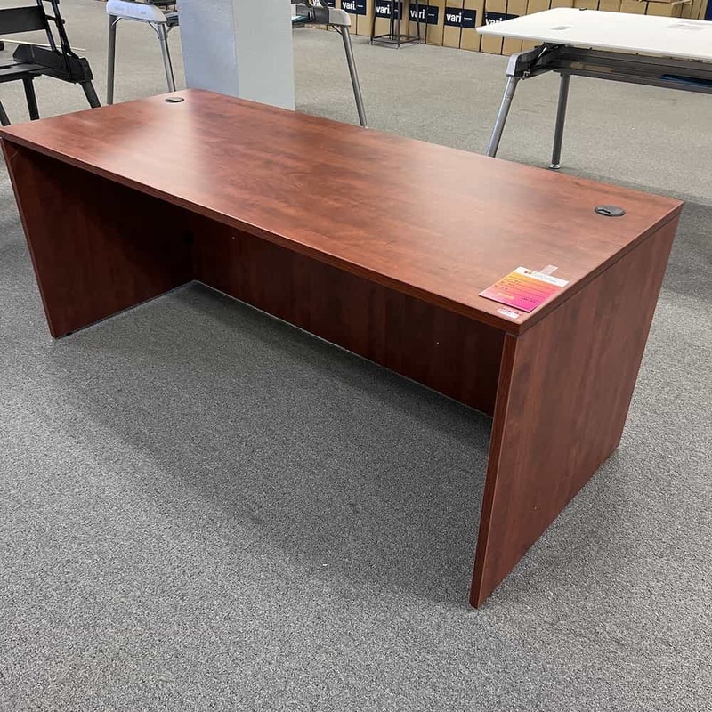 Damaged 71″ Cherry Modern Desk Credenza Shell Office Furniture Liquidations
