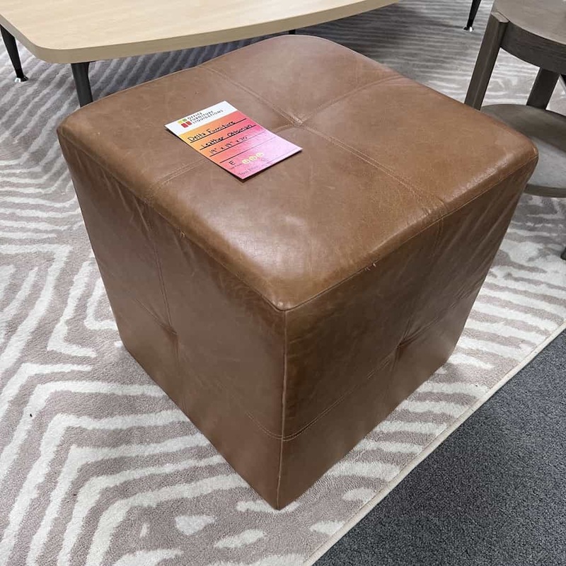 Delta Furniture Cognac Brown Leather Ottoman Square Office Furniture Liquidations