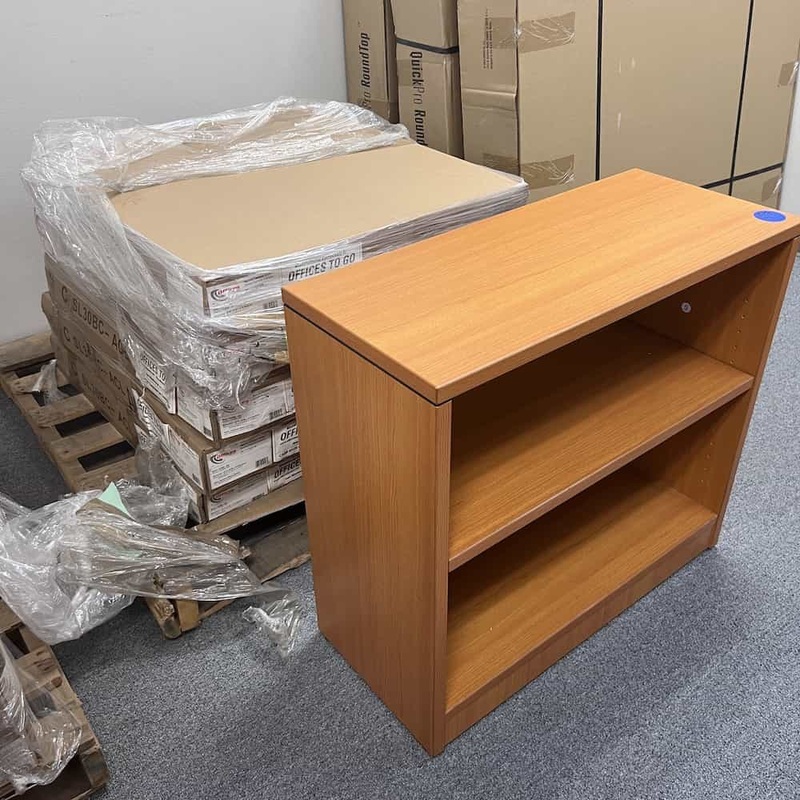 In the Box – 30 High Offices to Go Honey Laminate Bookcase Office Furniture Liquidations