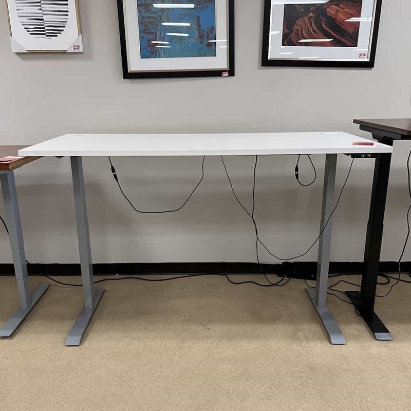 72″ Allsteel White Electric Height Adjustable Standing Desk Office Furniture Liquidations