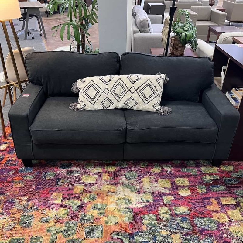 72″ Dark Grey Contemporary Sofa Couch Office Furniture Liquidations