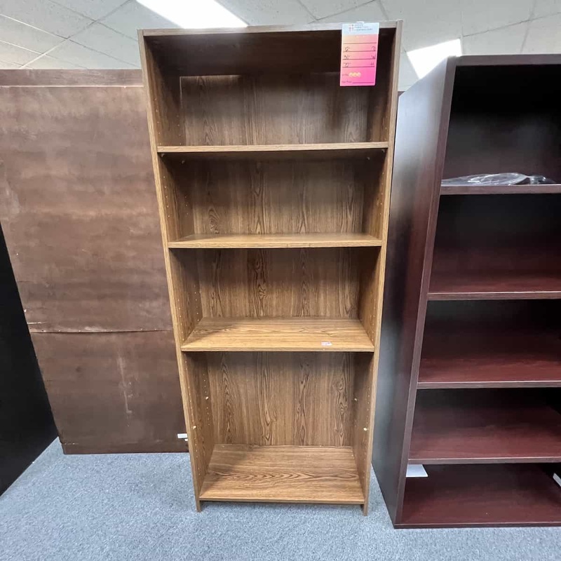 72″ High Oak Bookcase – 3 Shelf Office Furniture Liquidations