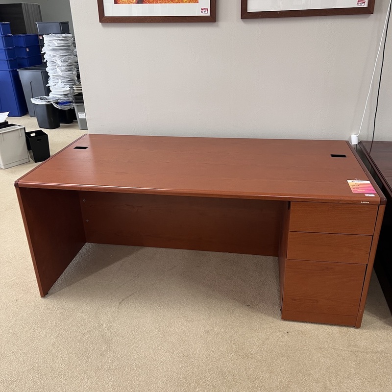 72″ HON Cherry Desk – One Pedestal File Office Furniture Liquidations