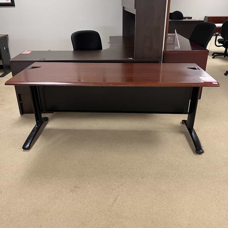 72″ Steelcase Mahogany and Black Training Table Desk Office Furniture Liquidations