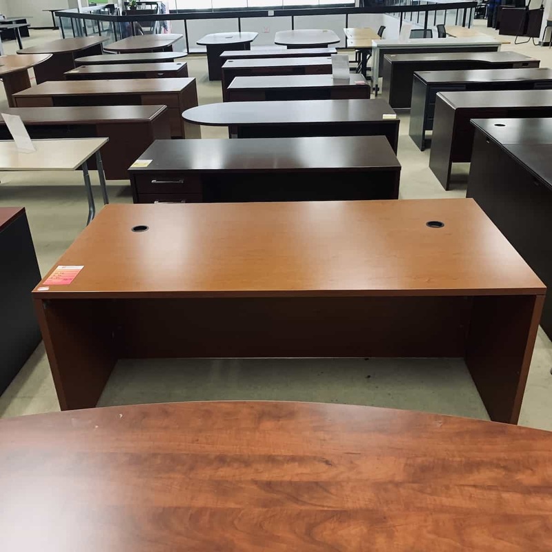 72 Wide Honey Modern Desk Shell Office Furniture Liquidations