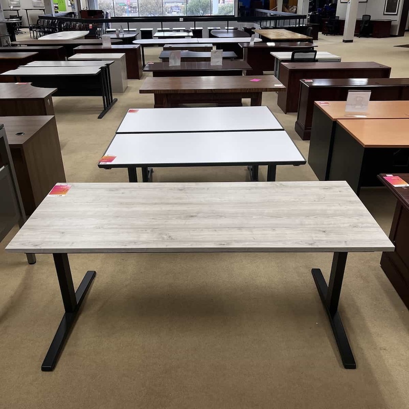 72″ Wide Light Weather Grey Training Table Office Furniture Liquidations