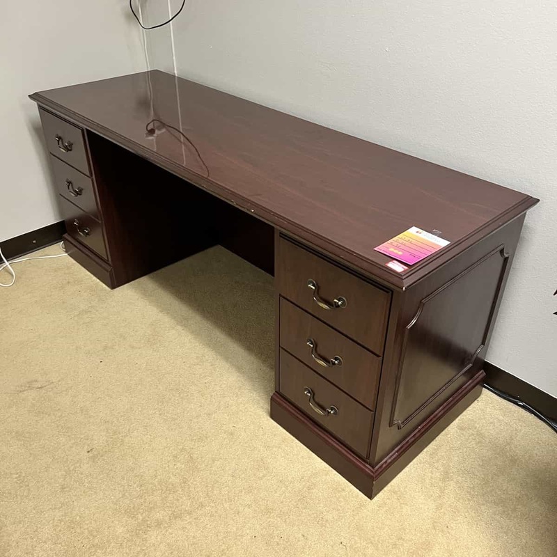 72″ Wide Mahogany Traditional Credenza Desk Office Furniture Liquidations