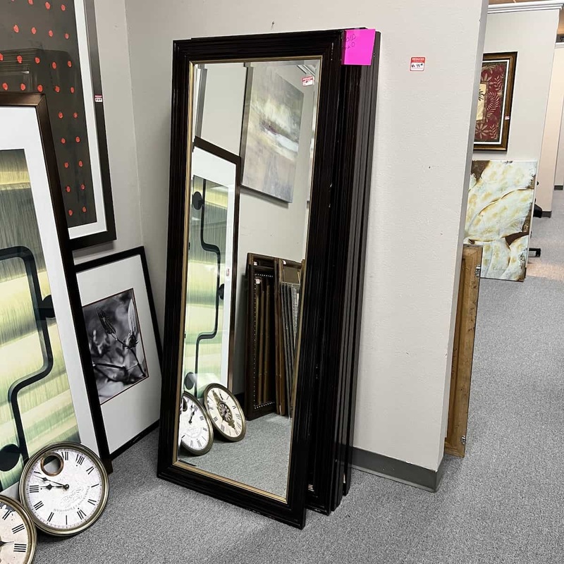 72″ x 24″ Espresso/Gold Full Length Mirror Office Furniture Liquidations