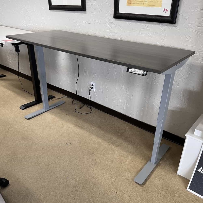 72″ x 30″ Grey Height Adjustable Programmable Standing Desk Office Furniture Liquidations