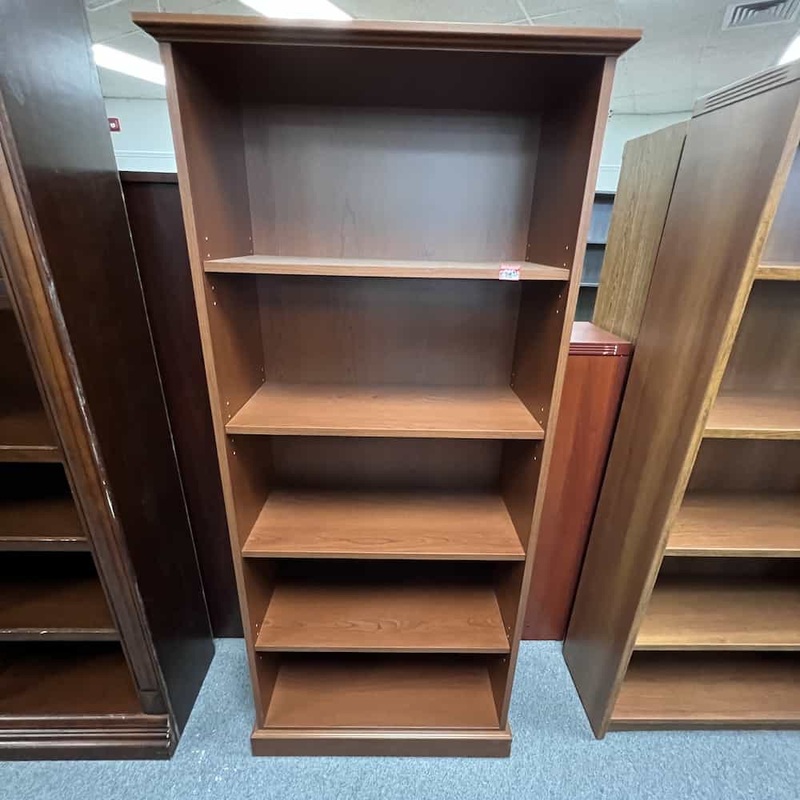 73 High FirstOffice Cambria Series Cherry Laminate Bookcase – 4 Shelf Office Furniture Liquidations