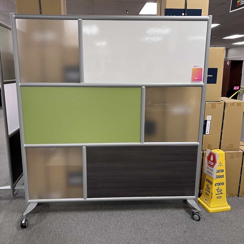 73″ x 79″ Grey and Green Merge Works Urban Wall 6 Core Office Panel Dividers Office Furniture Liquidations