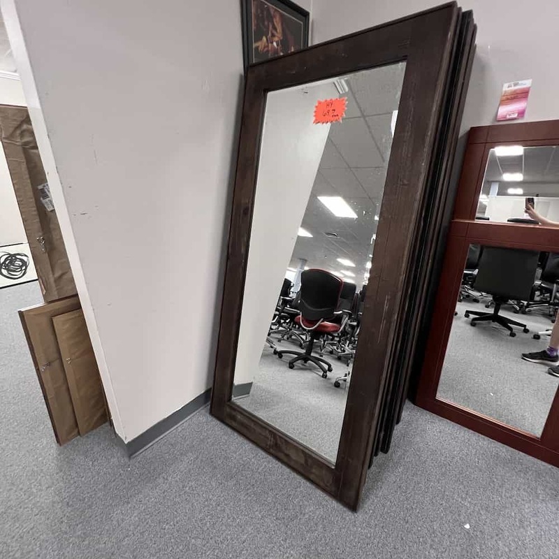 74″ x 36″ Dark Walnut Floor Length Mirror Office Furniture Liquidations
