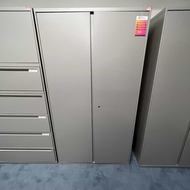 76″ High Office Specialty Grey Metal Storage Cabinet 2 Door Office Furniture Liquidations