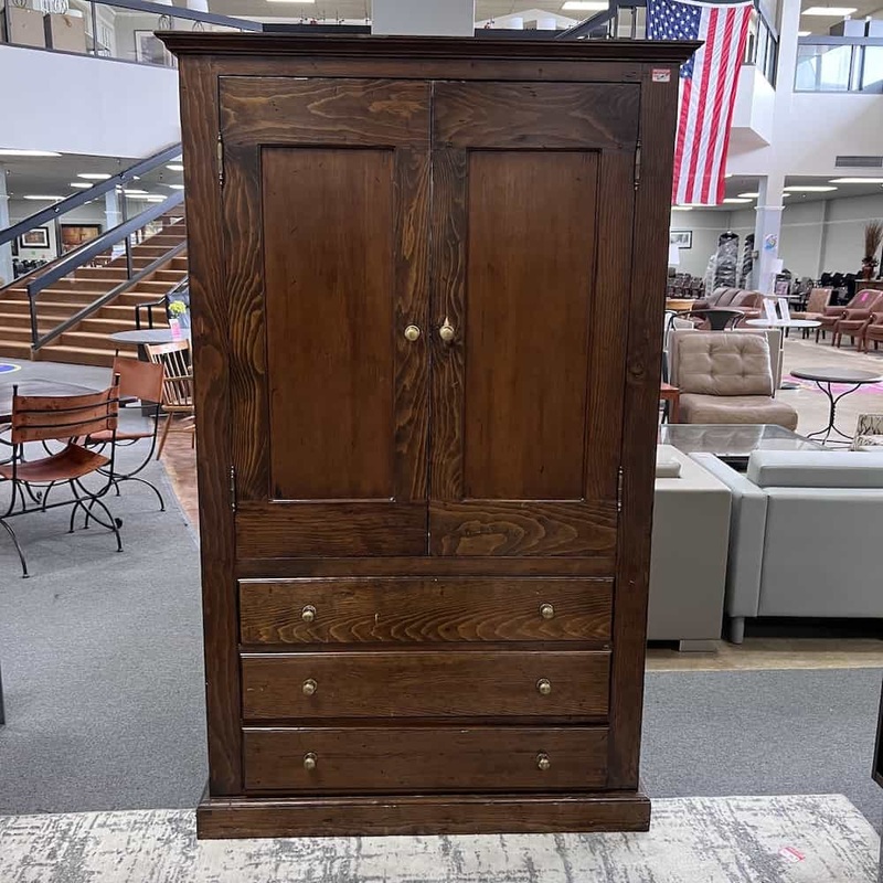 78″ Walnut Storage Cabinet with 3 Drawers Office Furniture Liquidations