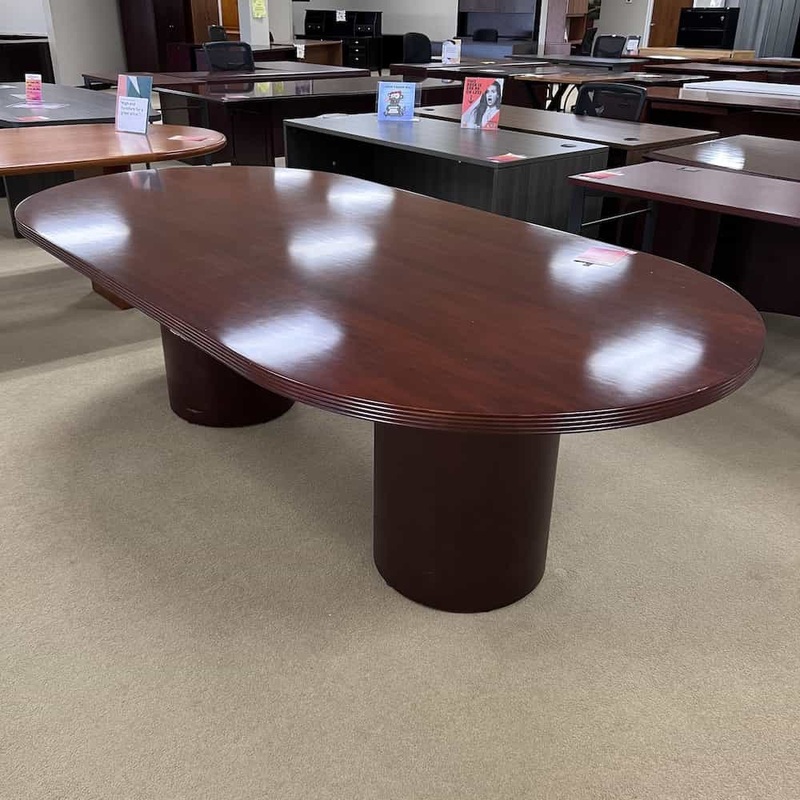 8 Ft Cherry Contemporary Racetrack Conference Table Office Furniture Liquidations