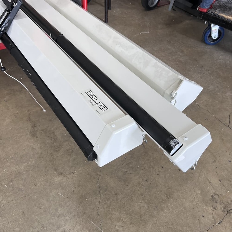 8 Ft DA-Lite Wall or Ceiling Mount Pull Down Projector Screen Office Furniture Liquidations