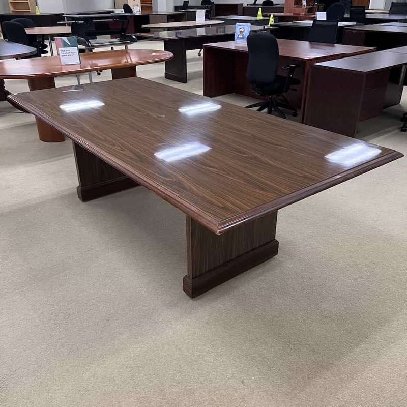 8 Ft Walnut Traditional Rectangle Conference Table Office Furniture Liquidations