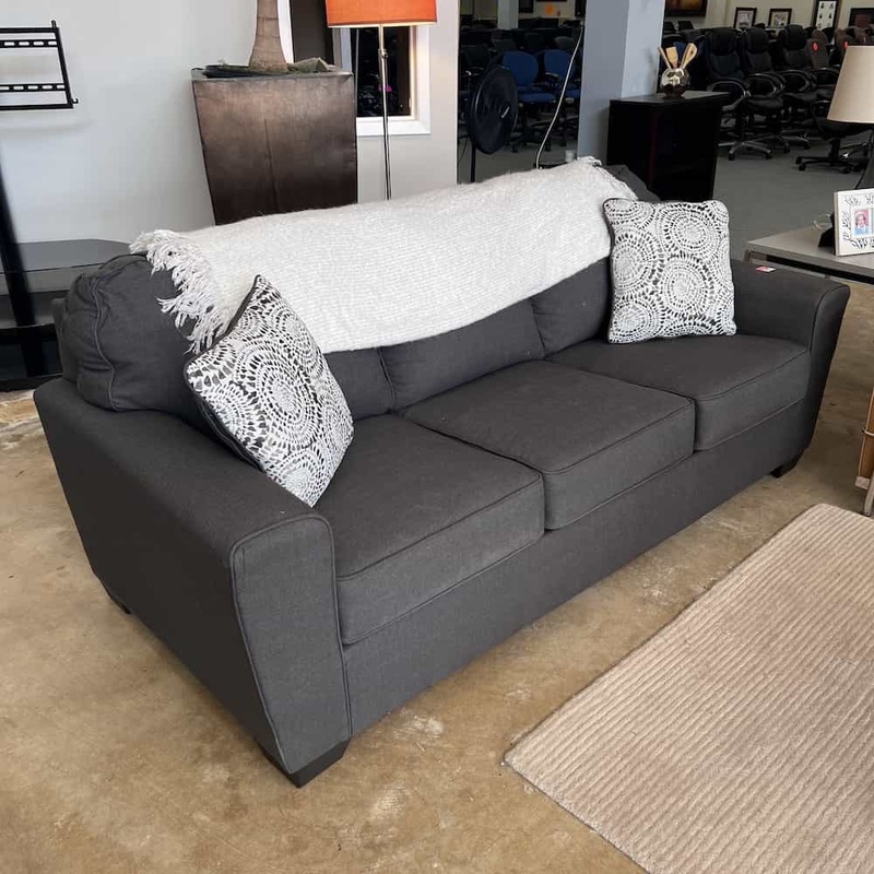 81″ Dark Grey Contemporary Sofa Couch Office Furniture Liquidations