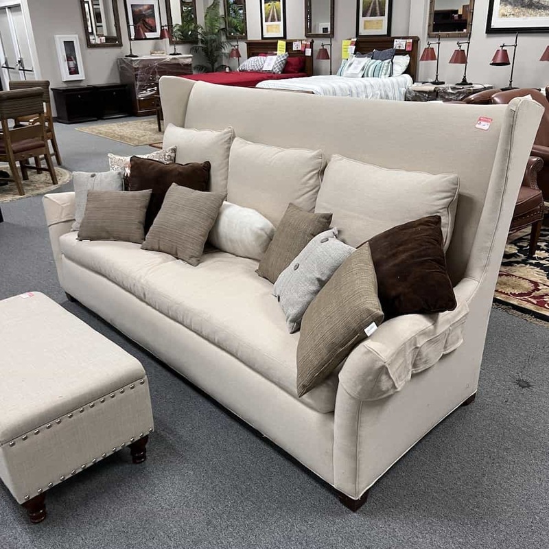 83″ CR Laine Cream White High Back Contemporary Sofa Couch with Pillows Office Furniture Liquidations