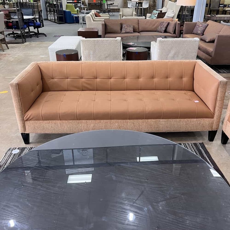 90″ Tan Brown Two Tone Modern Sofa Couch Office Furniture Liquidations
