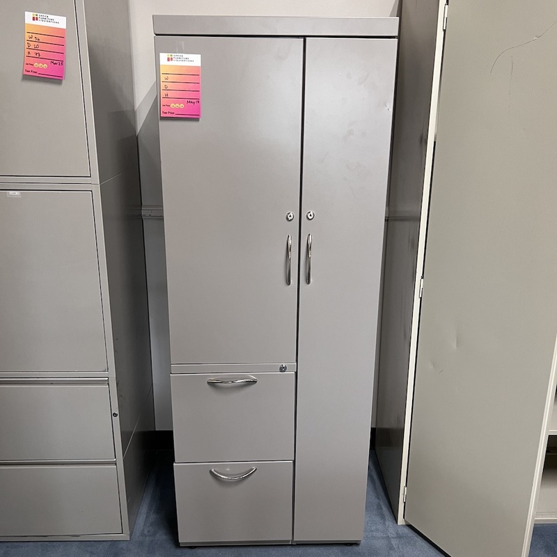 65″ High Grey Metal Wardrobe Storage Cabinet Office Furniture Liquidations