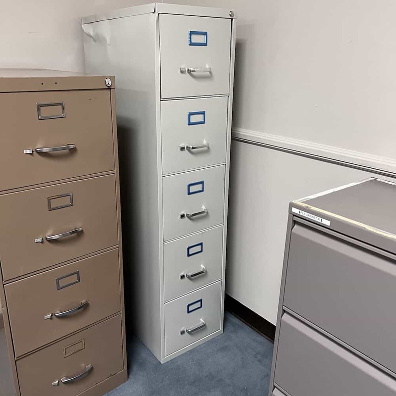 65″ High Legal Light Grey Metal 5 Drawer Vertical File Office Furniture Liquidations