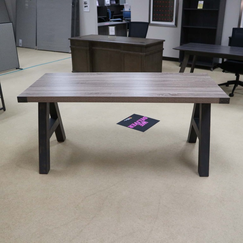 65″ Wide Distressed Brown Industrial Modern Desk – New Office Furniture Liquidations