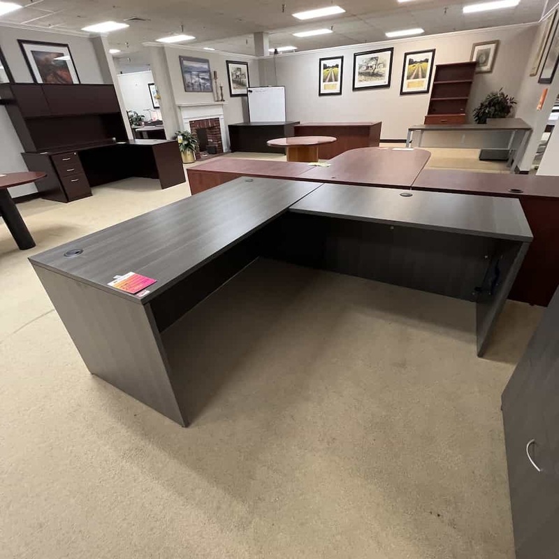 66″ Grey L-Desk Shell – Right Return Office Furniture Liquidations