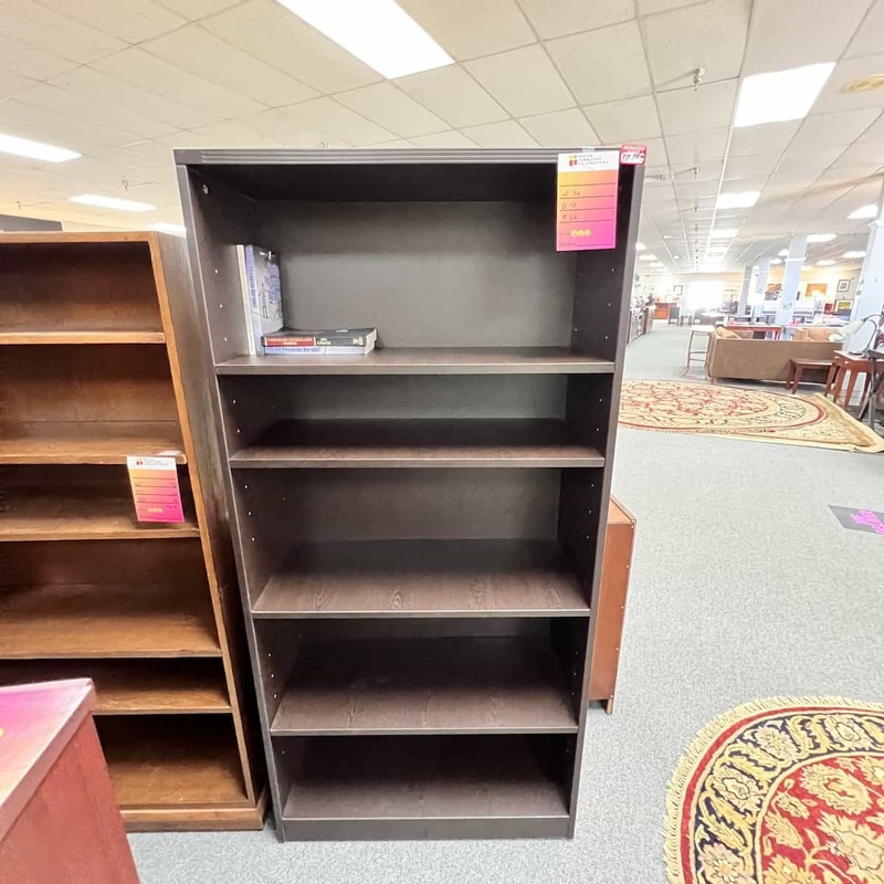 66″ High Espresso Bookcase – 4 Shelf Office Furniture Liquidations