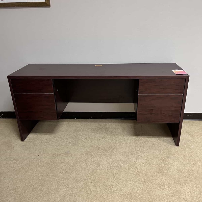 66″ Wide Mahogany Credenza – 2 Hanging Files Office Furniture Liquidations