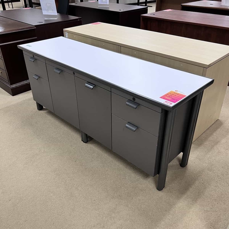 67.5″ Wide Grey/White Knoll Modern Credenza Office Furniture Liquidations