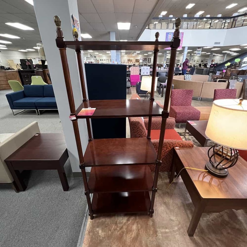 67″ Cherry Transitional Spindle Bookcase Office Furniture Liquidations