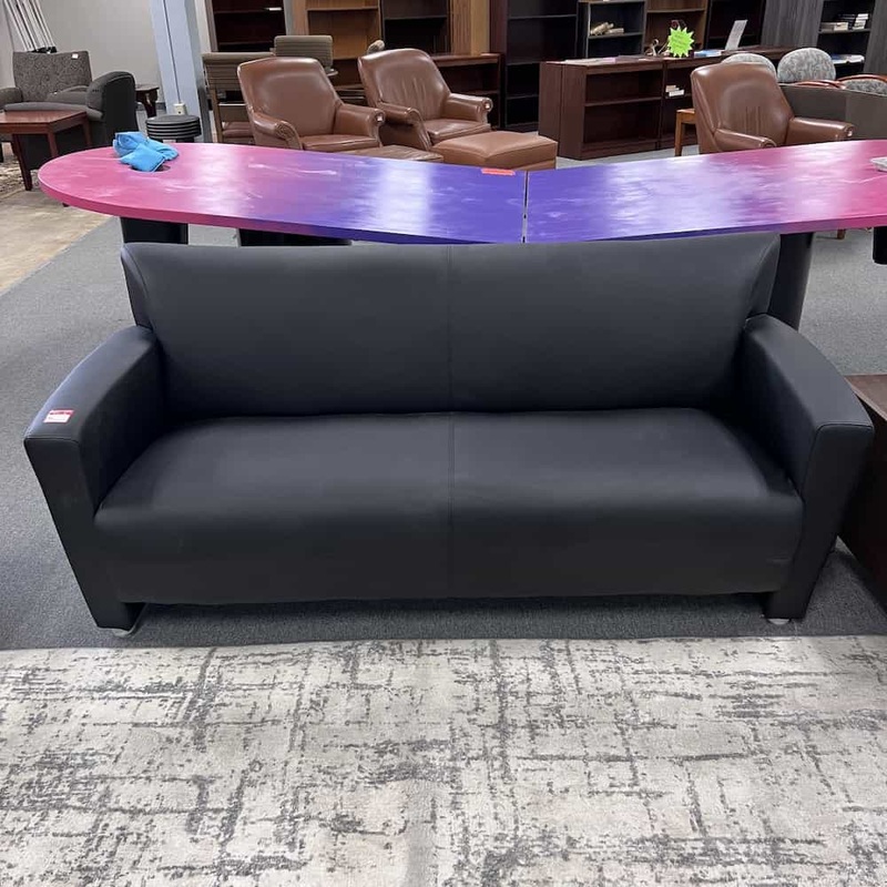 70″ Black Modern Wing Back Sofa Couch Office Furniture Liquidations