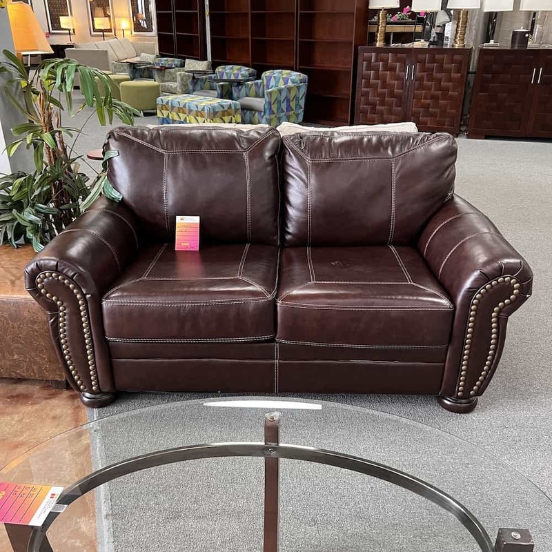 70″ Wide Brown Leather Loveseat Sofa Couch Office Furniture Liquidations