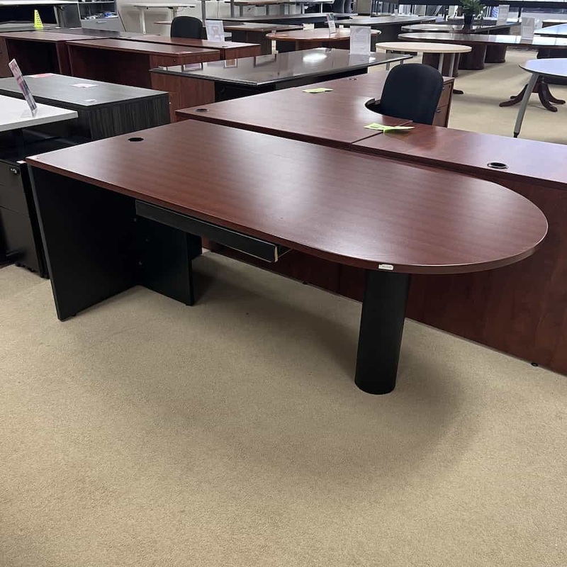71″ Cherry Bullet Nose Desk with Pencil Drawer Office Furniture Liquidations