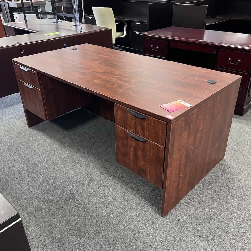 71″ Cherry Desk with 2 Hanging Files Office Furniture Liquidations