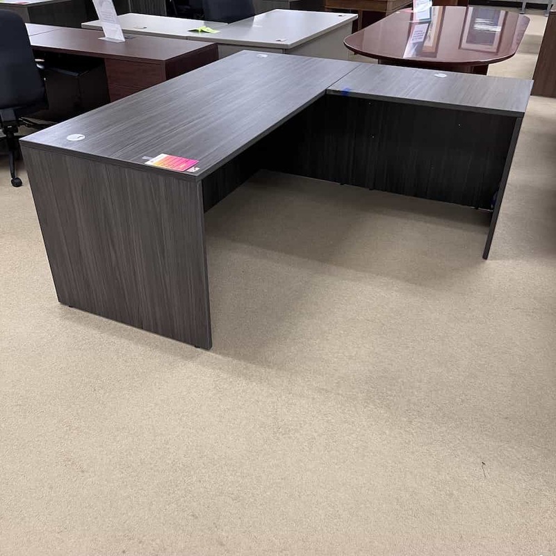 71″ Dark Grey L-Desk Shell – Right Return Office Furniture Liquidations