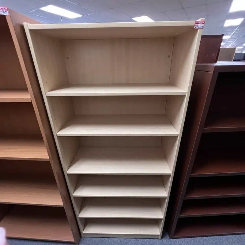 71″ High Maple Laminate Bookcase Office Furniture Liquidations