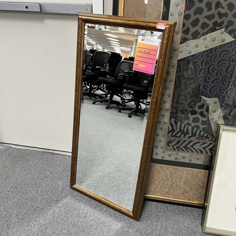 42″ Wide Gold Frame Mirror Office Furniture Liquidations