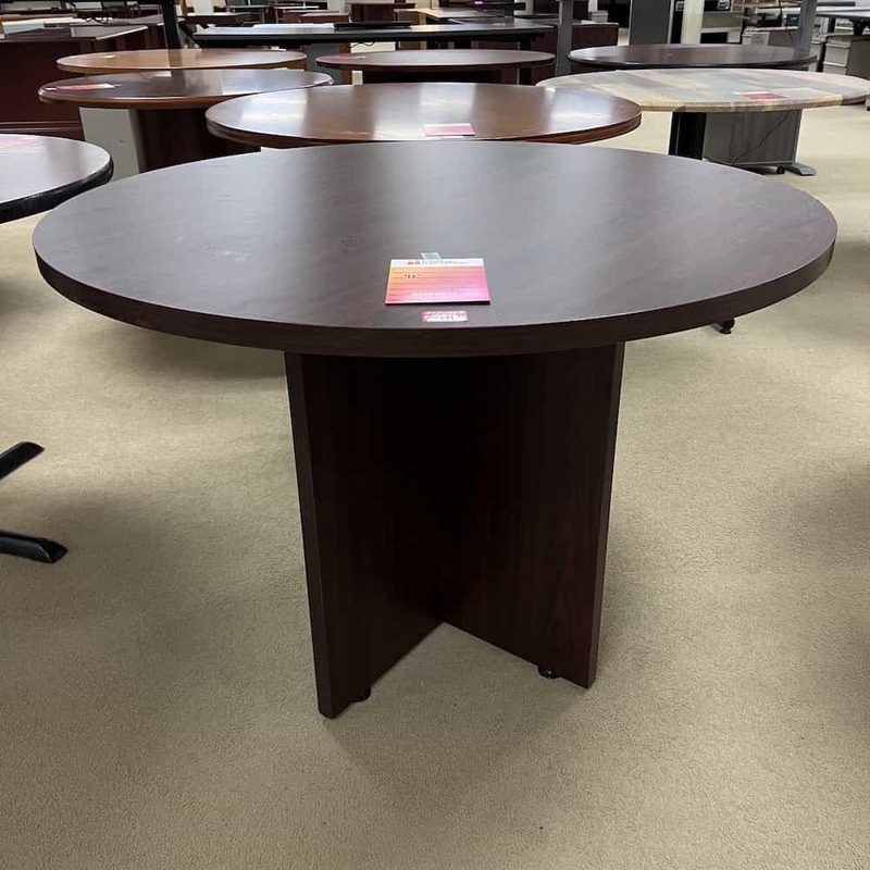 42″ Wide Hon Mahogany Round Break Room Table Office Furniture Liquidations
