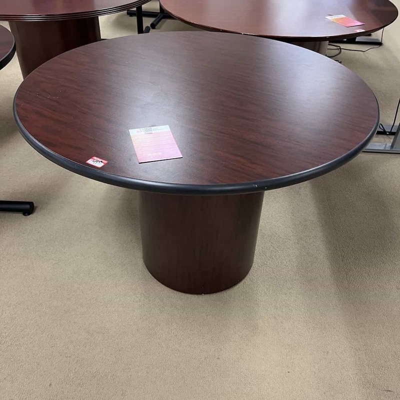 43″ Mahogany Round Break Room Table Office Furniture Liquidations