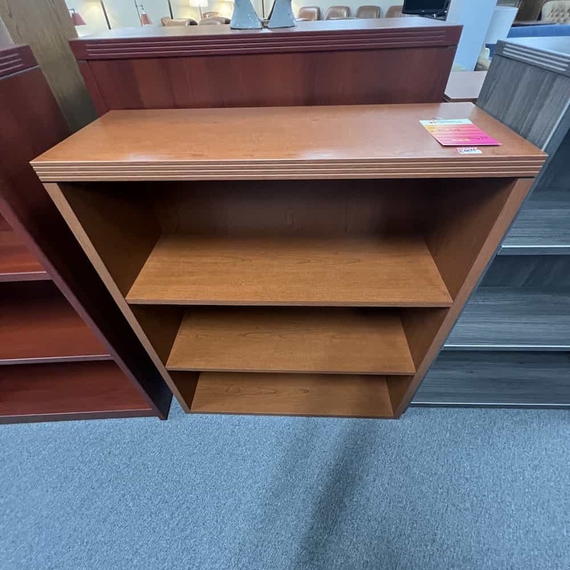 44″ High Hon Walnut Honey Bookcase – 2 Shelf Office Furniture Liquidations