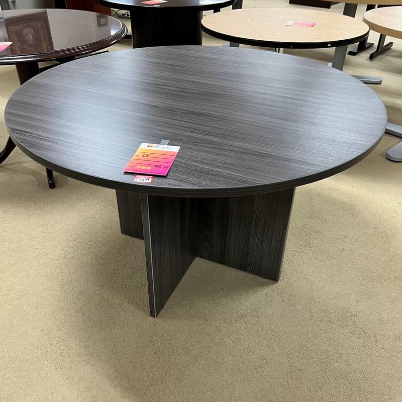 47″ Wide Grey Round Break Room Table Office Furniture Liquidations