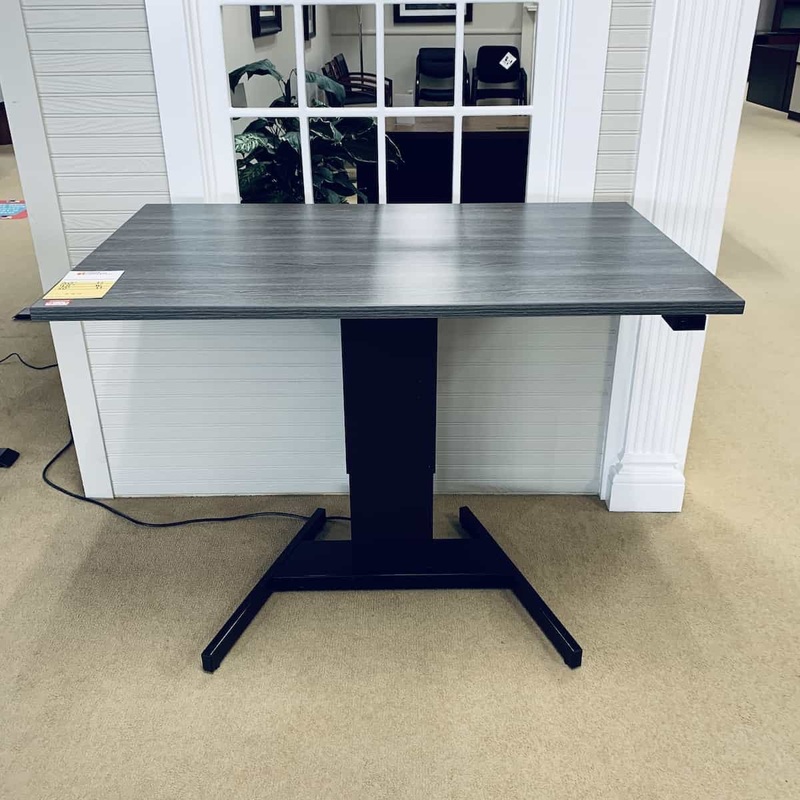 48″ Wide Grey/Black Variable Height Desk Office Furniture Liquidations